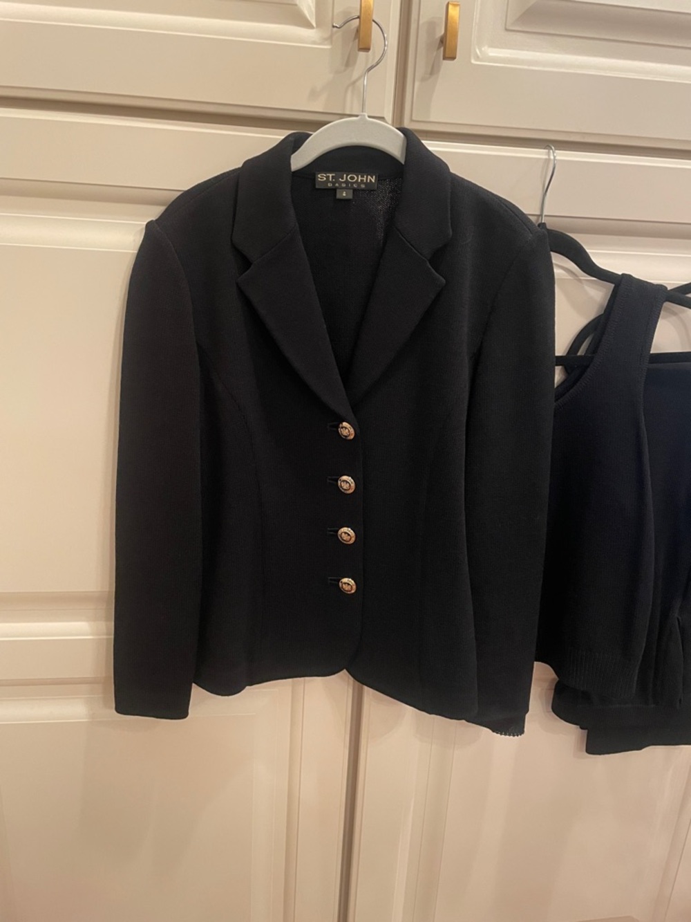 St John authentic black knit 3pc pantsuit sz 4 - Picture 2 of 10